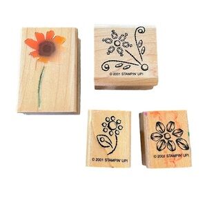Wooden Rubber Stamps Flowers 2001 STAMPIN’ UP!
